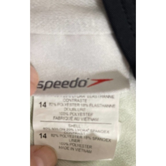 SPEEDO Girl’s 14 Swimsuit One-Piece Green Black - Picture 3 of 4